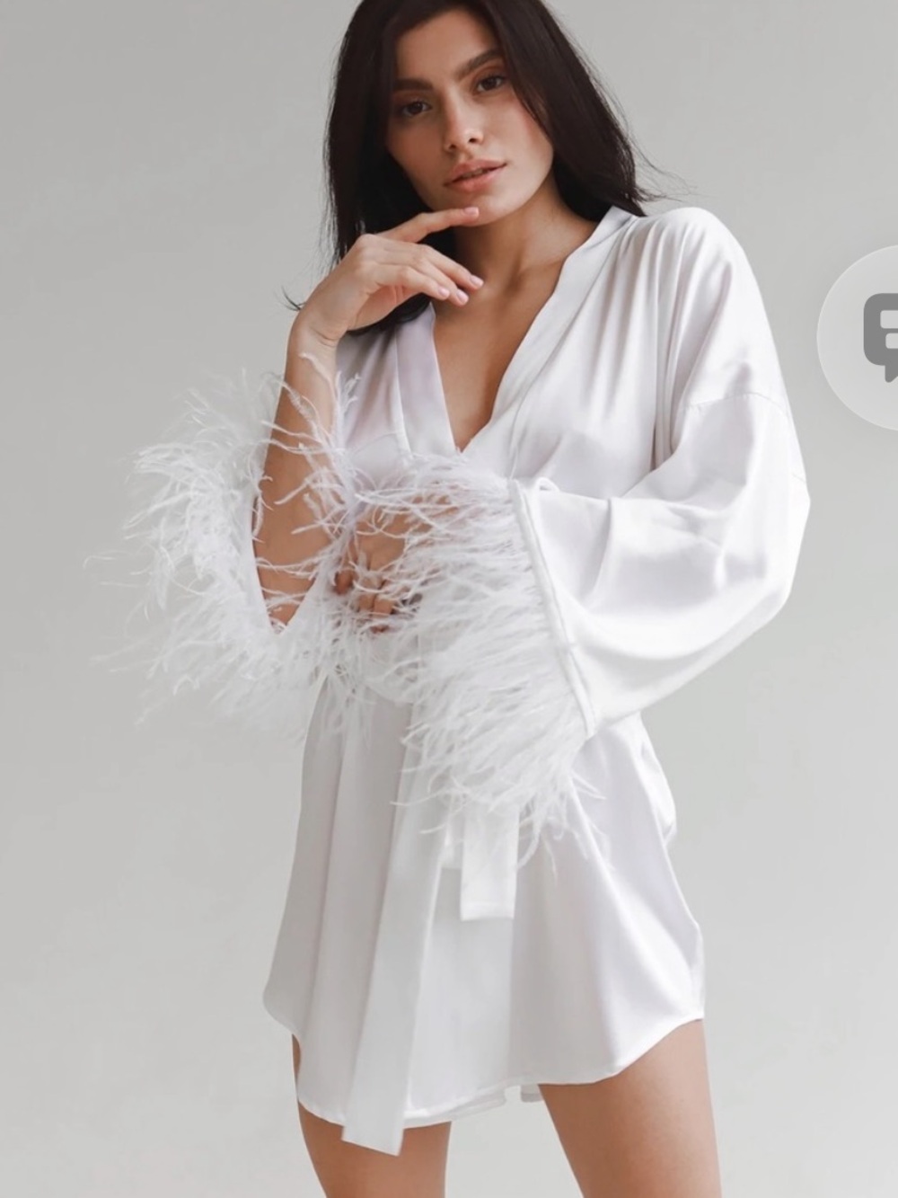 Kimono robe - White feather (The Robe)